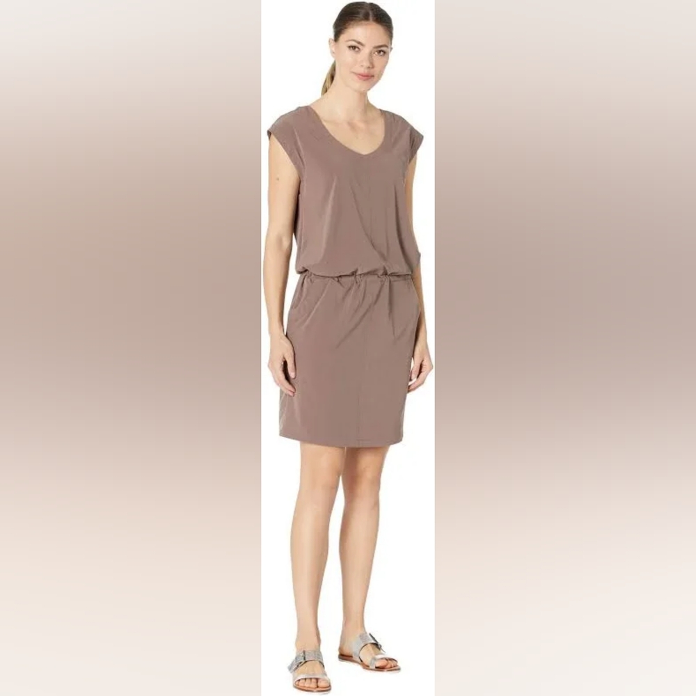 Prana Nora Dress In Moon Quartz Sleeveless Sheath Midi Dress Large